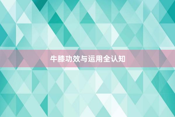 牛膝功效与运用全认知